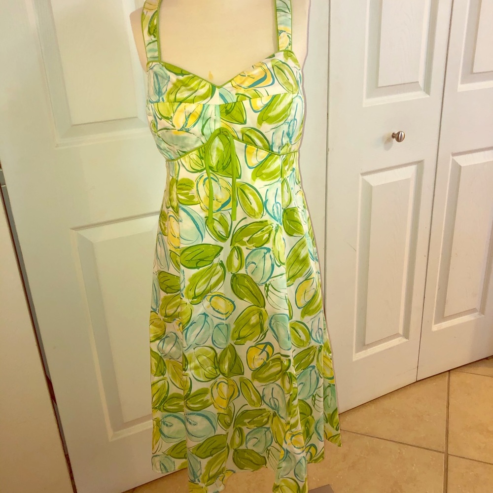 Adorable green, yellow and blue floral sundress